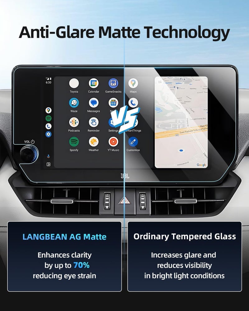 LANGBEAN Anti-Glare Matte 10.5-Inch Screen Protector for 2023-2025 Toyota RAV4 (Limited/XSE/TRD Off-Road/XLE Premiumn) Infotainment Touchscreen, 9H Tempered Glass/Anti-Fingerprint 2025 RAV4 Hybrid Accessories - Image 3